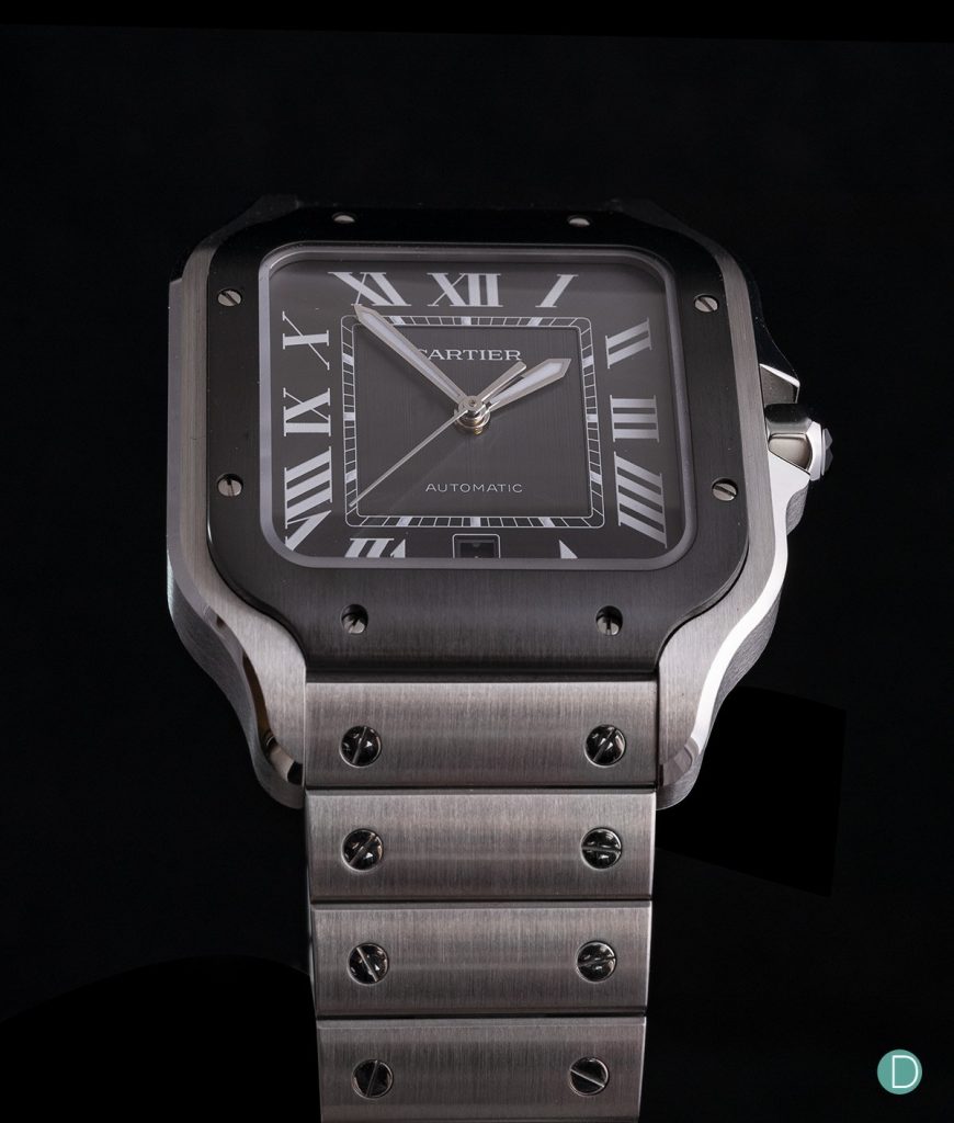 Replica Santos de Cartier in steel and ADLC | Replica Watches US