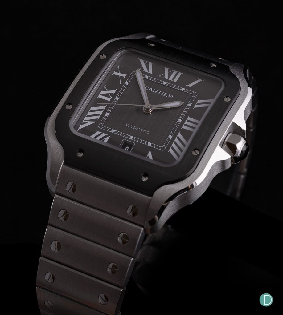 Replica Santos de Cartier in steel and ADLC | Replica Watches US